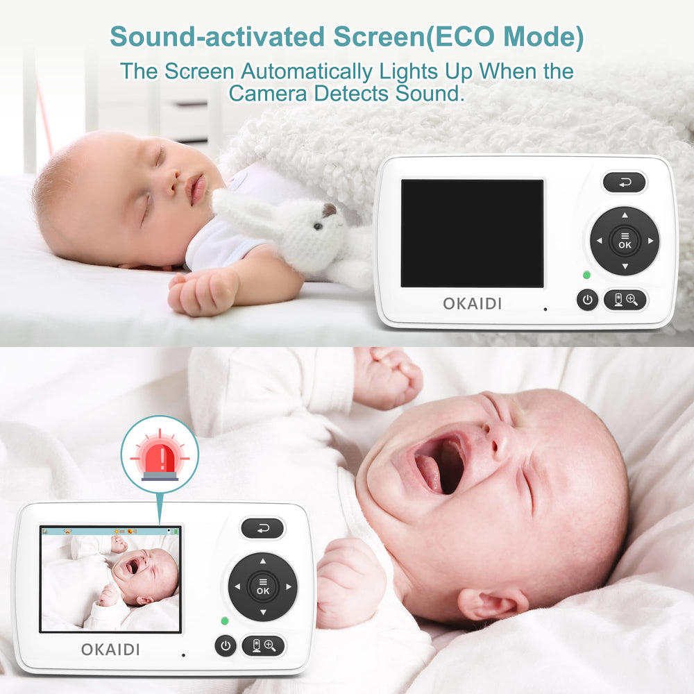 OKAIDI Video Baby Monitor sound-activated alerts for timely awareness.