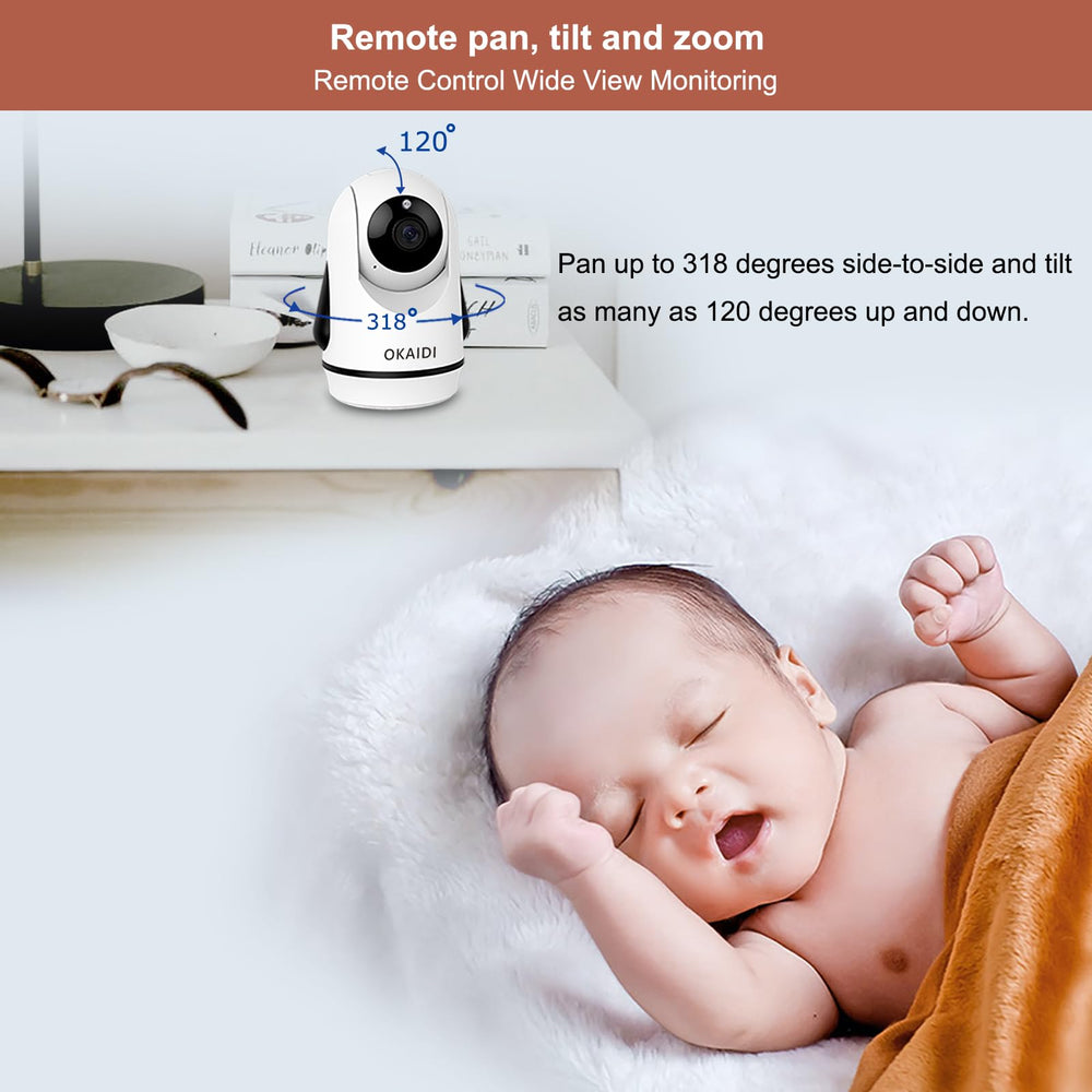 OKAIDI monitor includes two-way talk for quick reassurance from another room.