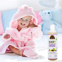 OKAY Baby Calming Bath foam lather being applied during bath