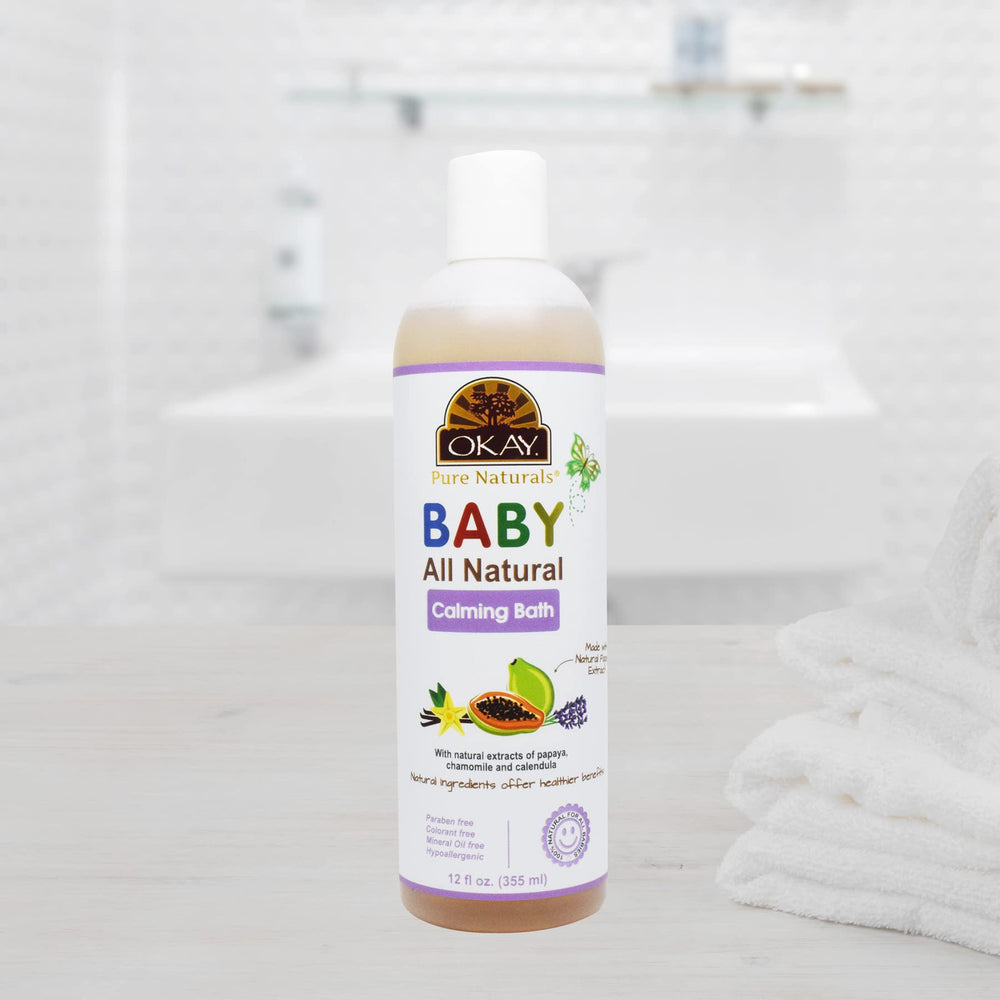 OKAY Baby Calming Bath papaya ingredients closeup