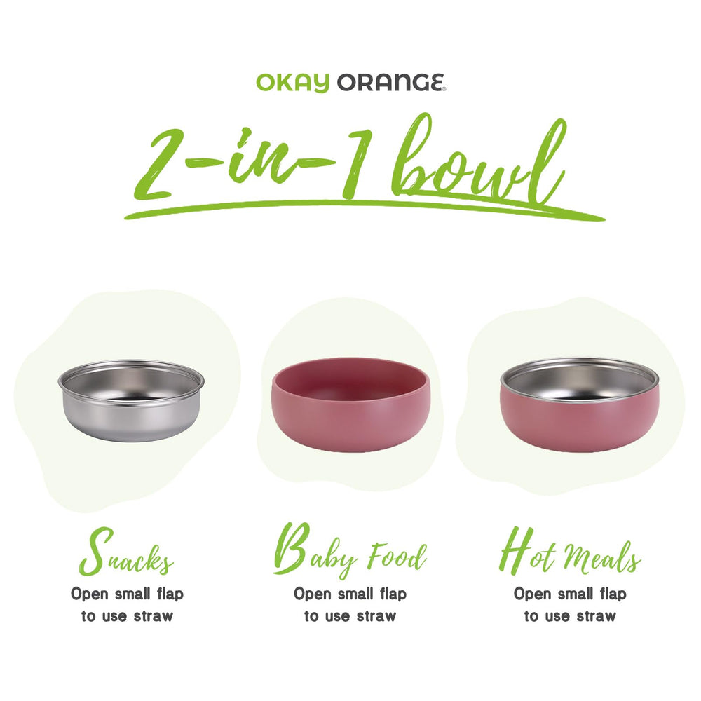 OKAY ORANGE dishwasher-safe bowls simplify cleaning after messy meals