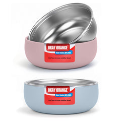 OKAY ORANGE non-slip-base toddler bowls keep meals tidy on high chairs