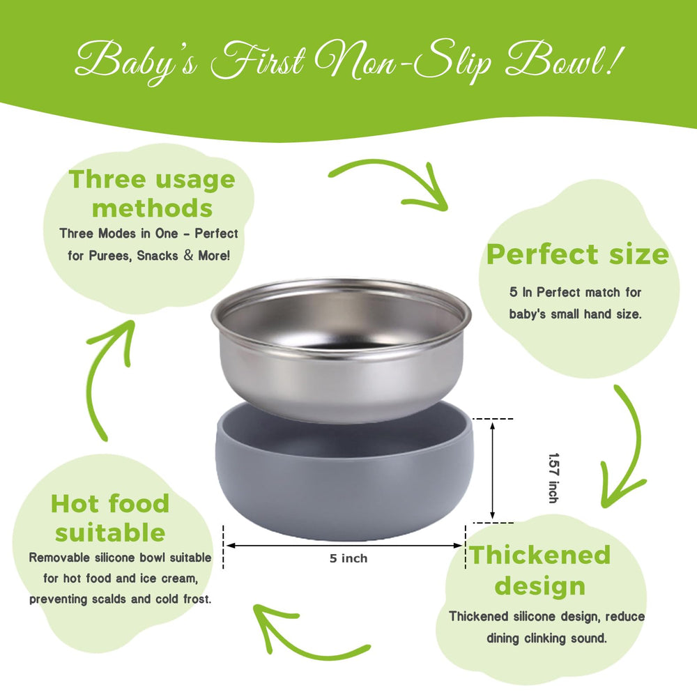 OKAY ORANGE stainless-steel core bowls resist drops during active meals
