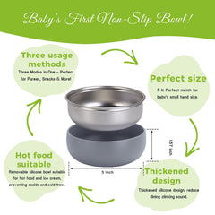 OKAY ORANGE stainless-steel core bowls resist drops during active meals
