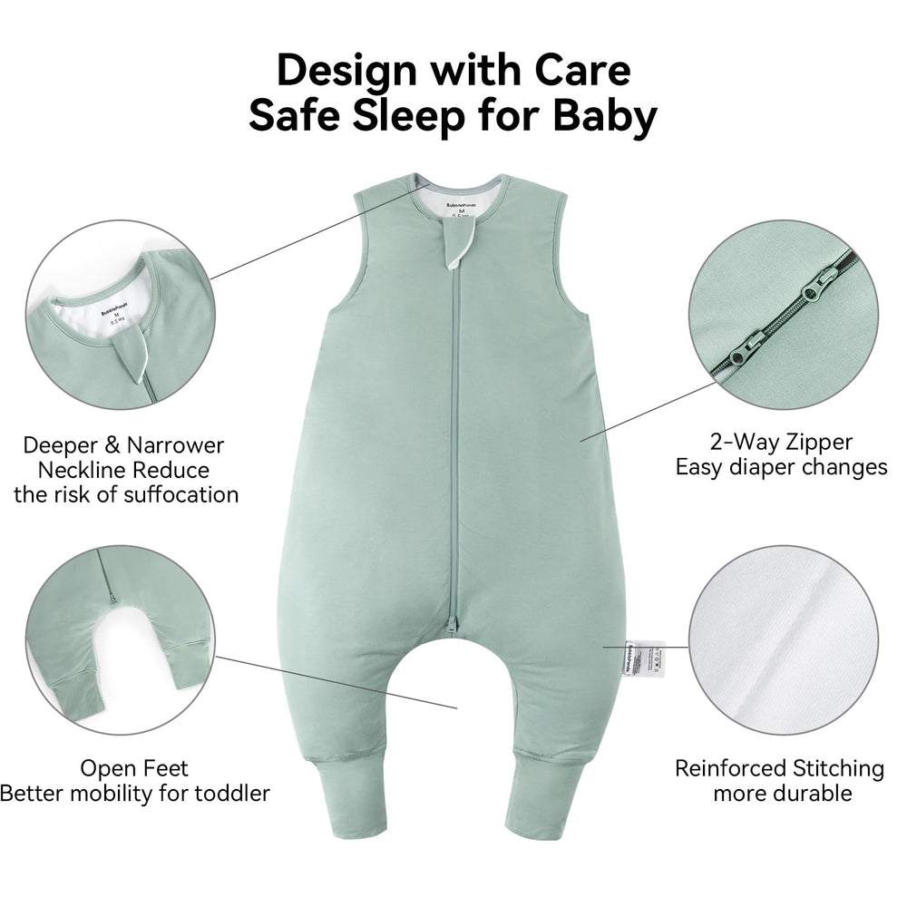 BubblePanda 2-way zipper enables easy midnight diaper changes.