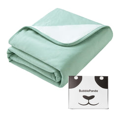 Okayinn BubblePanda blanket closeup highlights soft bamboo rayon for gentle baby skin