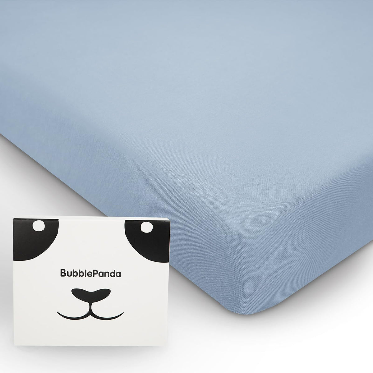 Okayinn BubblePanda bamboo crib sheet in blue offers ultra-soft comfort for babies