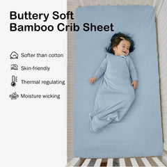 Okayinn BubblePanda blue stretchy crib sheet fits snugly on standard mattresses