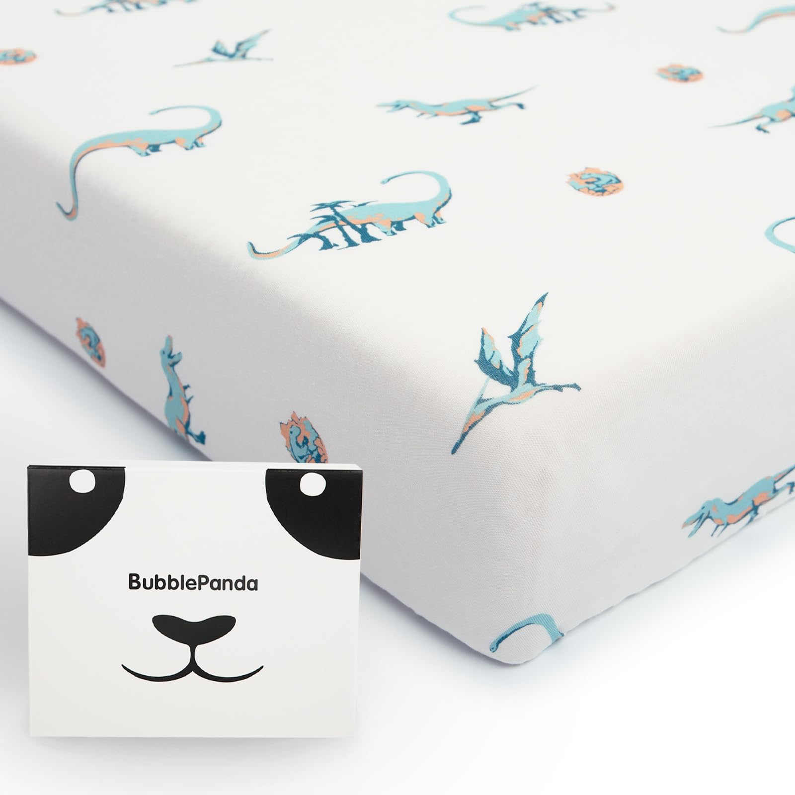 Okayinn BubblePanda bamboo crib sheet offers soft comfort for baby sleep.