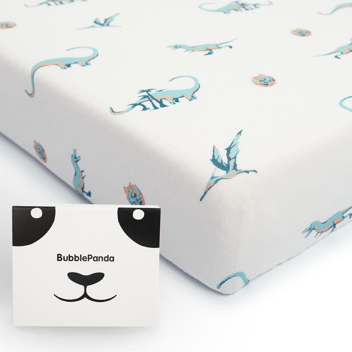 Okayinn BubblePanda bamboo crib sheet offers soft comfort for baby sleep.