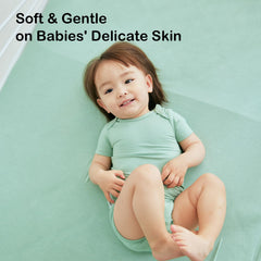 Okayinn BubblePanda crib sheet 360-elastic illustrates snug fit to prevent shifts