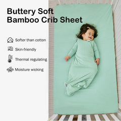 Okayinn BubblePanda crib sheet bamboo-rayon detail emphasizes breathable, temperature-regulating comfort