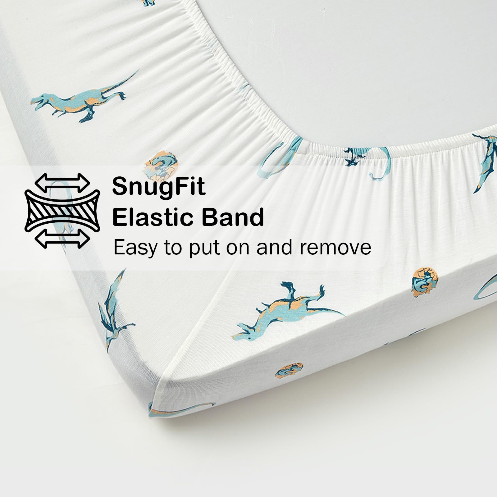Dinosaur motif provides unisex appeal with breathable fabric.