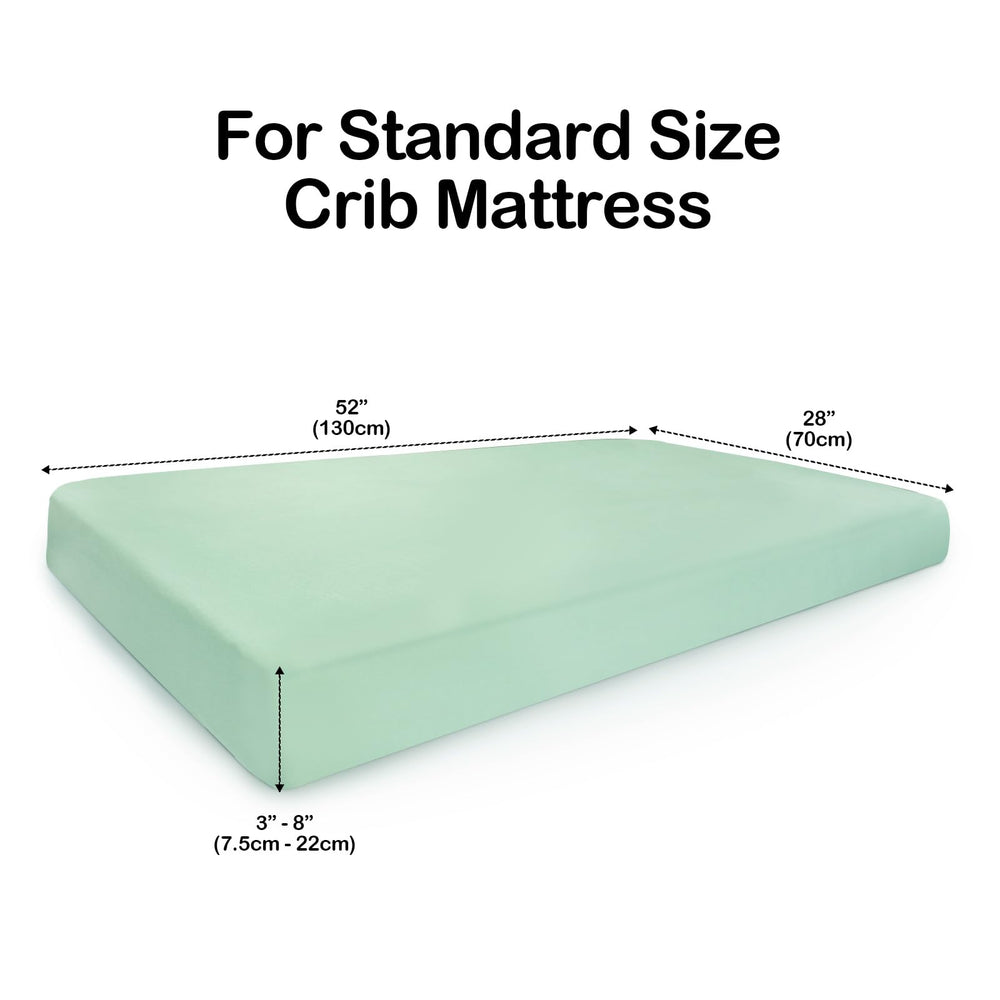 Okayinn BubblePanda crib sheet neutral green color highlights versatile nursery styling