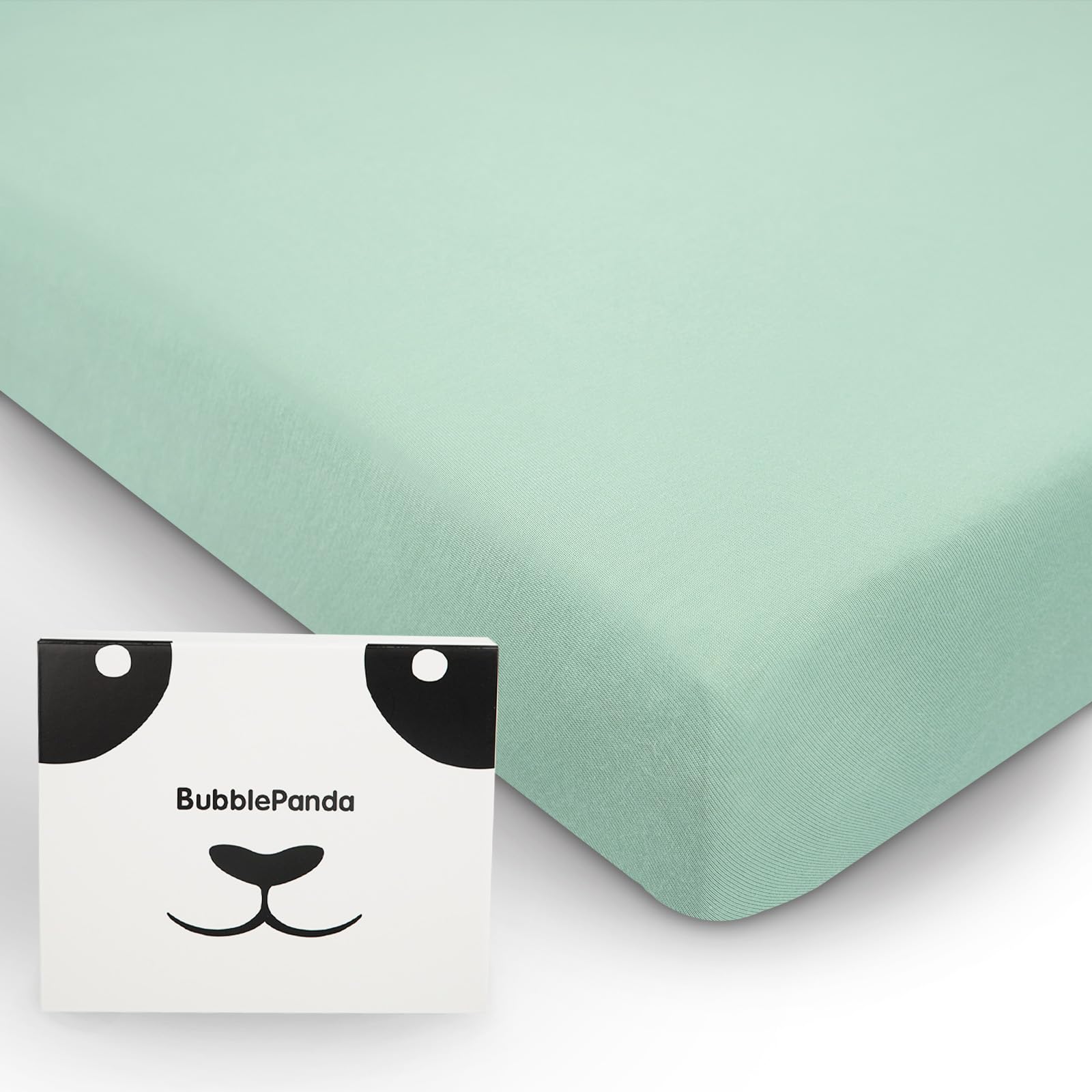 Okayinn BubblePanda crib sheet soft fabric close-up highlights plush bamboo rayon for gentle baby skin