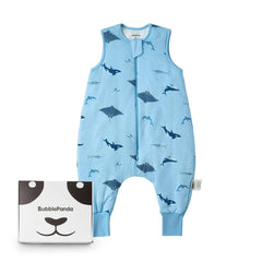 Okayinn BubblePanda bamboo sleep sack with feet keeps little movers warm and secure.