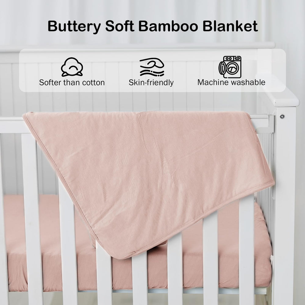 BubblePanda nursery blanket on crib, 30x40 size for cozy naps.