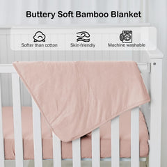 BubblePanda nursery blanket on crib, 30x40 size for cozy naps.