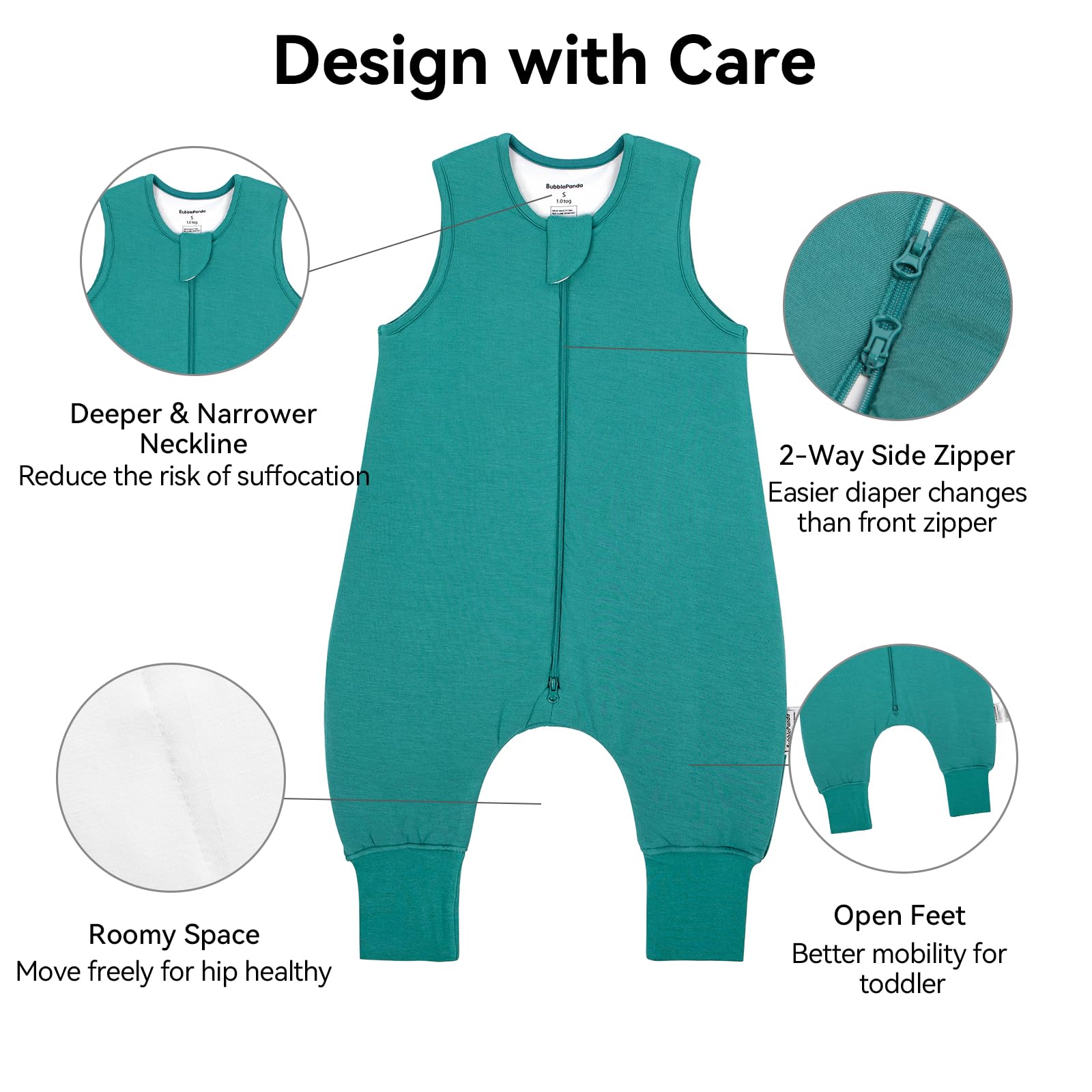 Okayinn BubblePanda safety neckline and zipper protector reduce risk of scratches