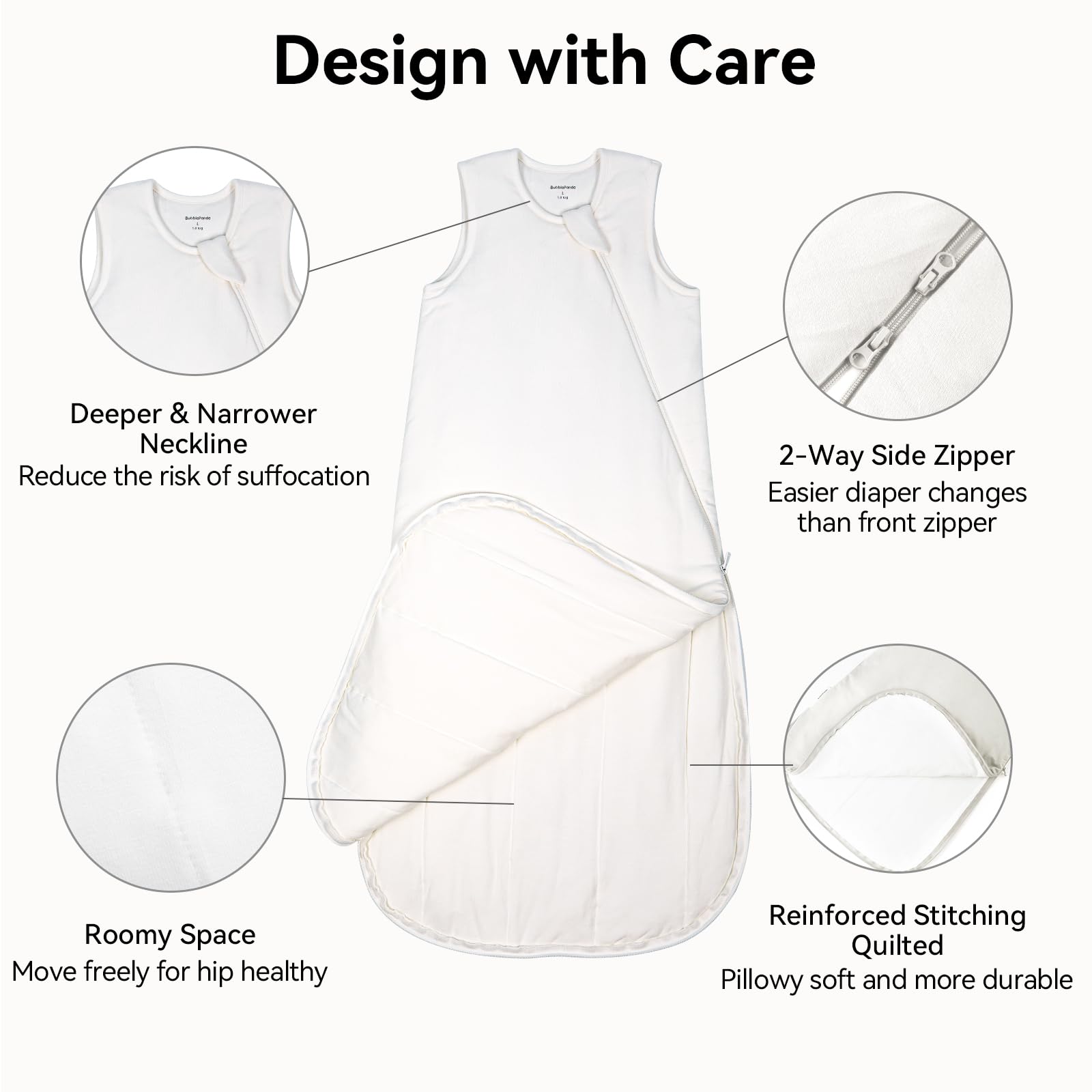 Okayinn BubblePanda sleep sack moisture-wicking breathable fabric for warm nights.