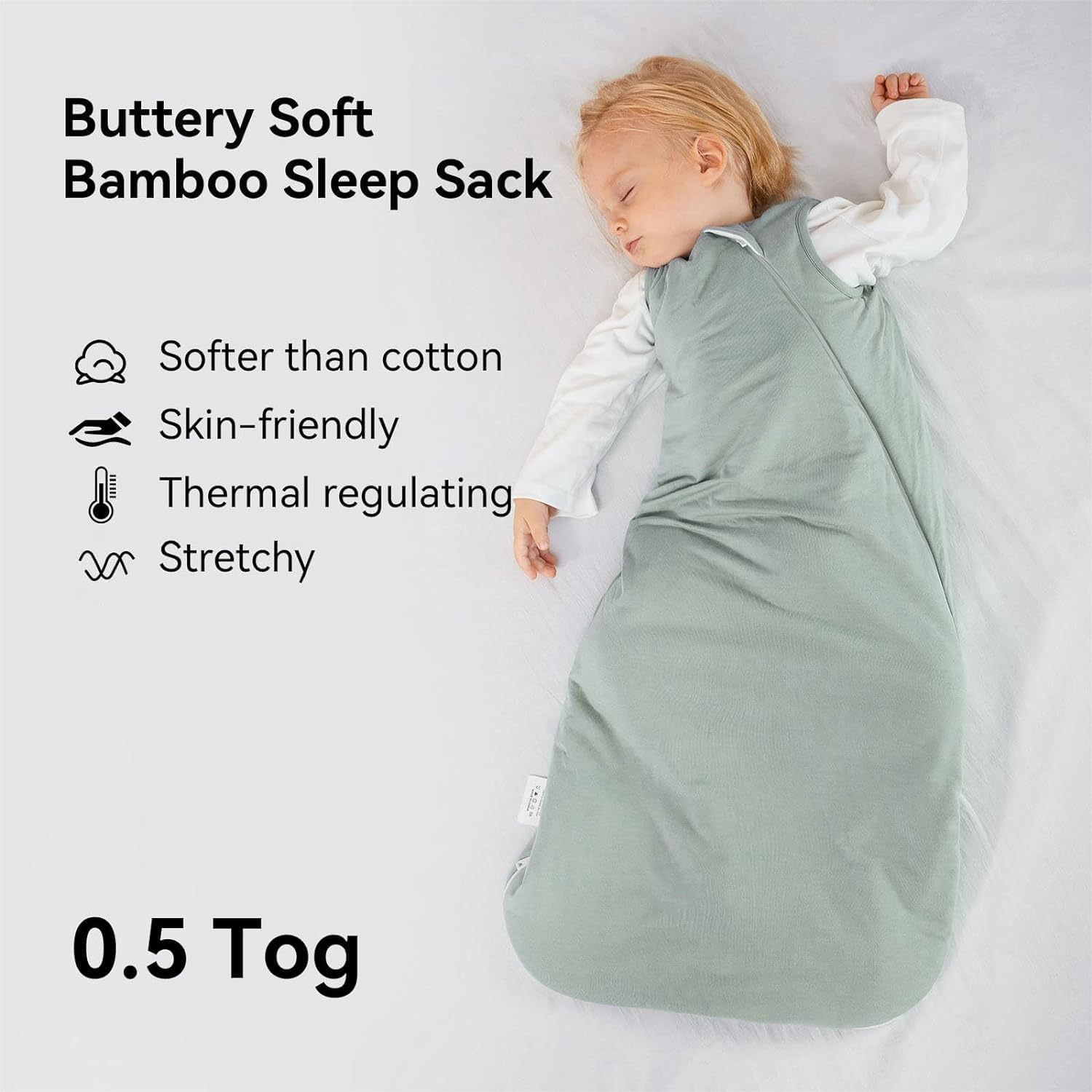 Okayinn BubblePanda sleep sack showcases a 2-way zipper for easy changes.