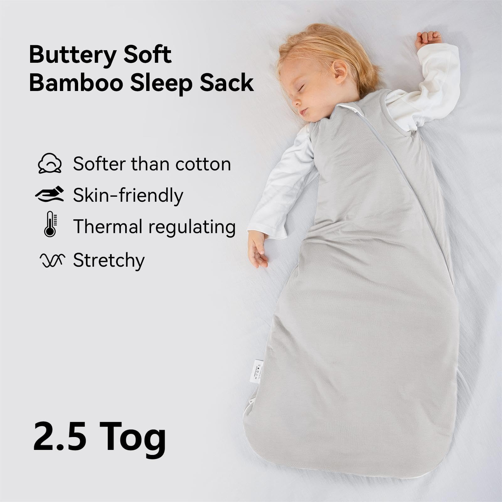 Okayinn BubblePanda sleep sack with 2-way zipper eases late-night diaper changes.