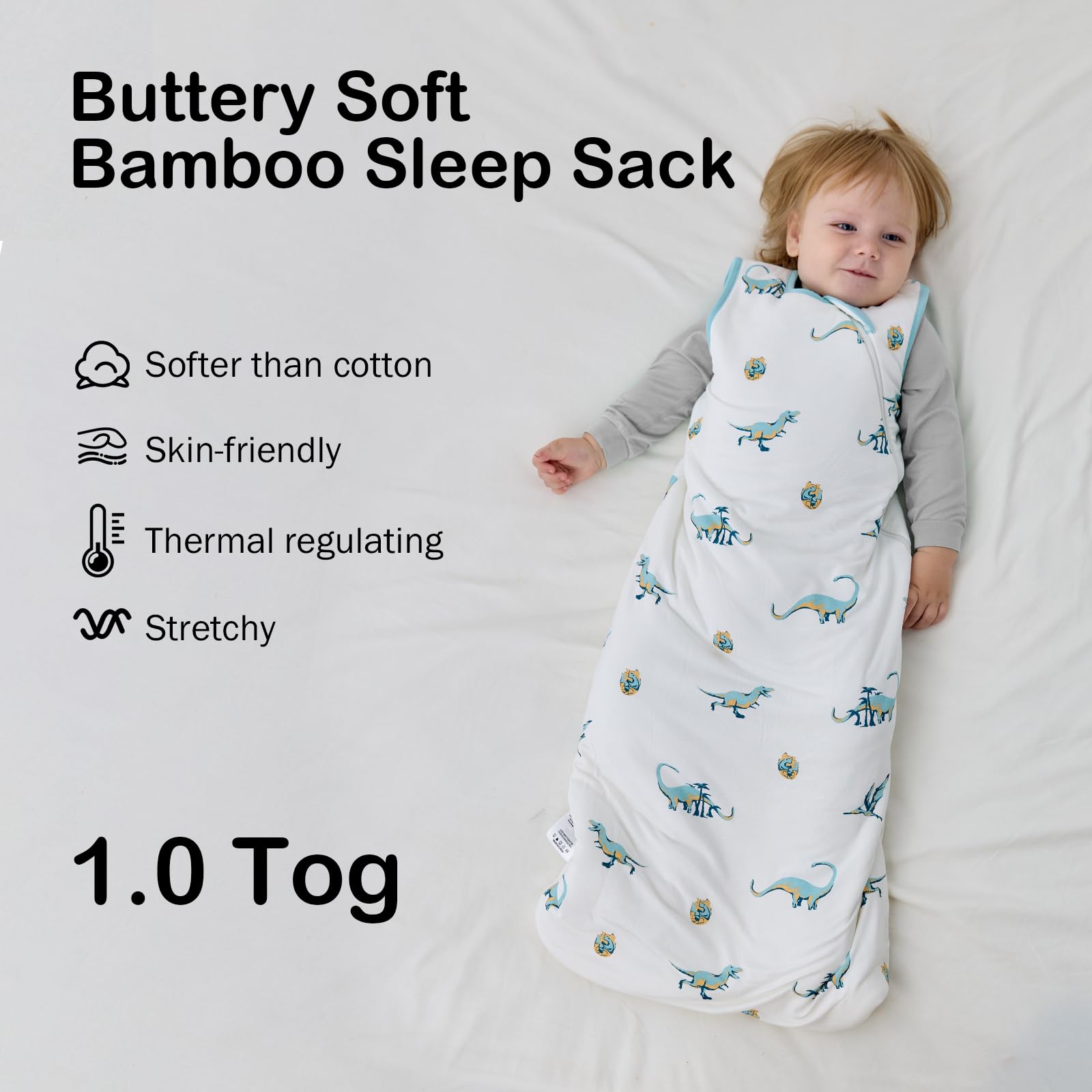 Okayinn BubblePanda sleep sack features 2-way zipper for midnight changes