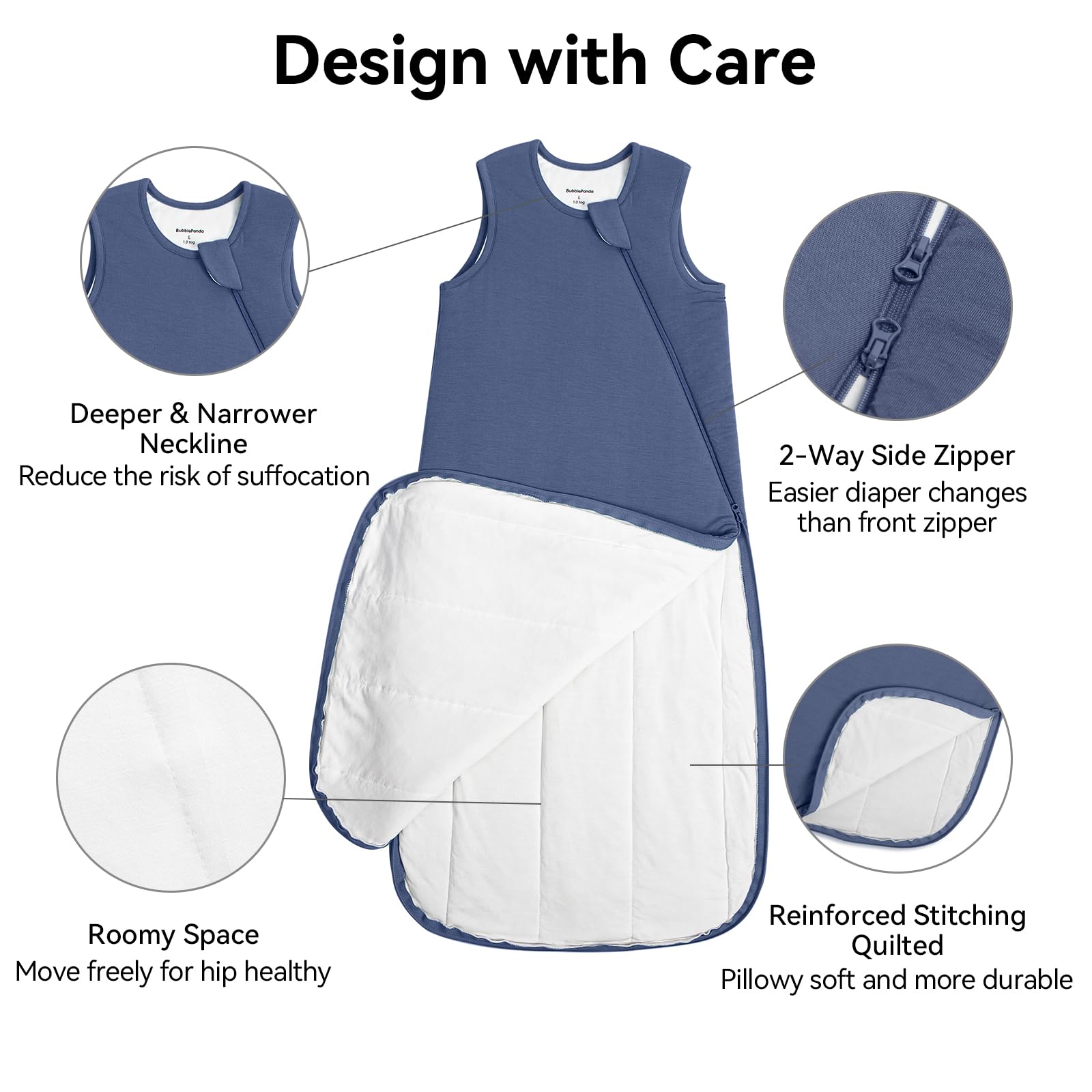 Okayinn BubblePanda sleep sack includes zipper guard to prevent scratches