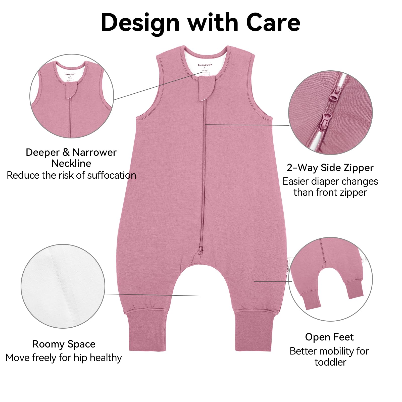 Okayinn BubblePanda extended leg room helps baby grow while sleeping.