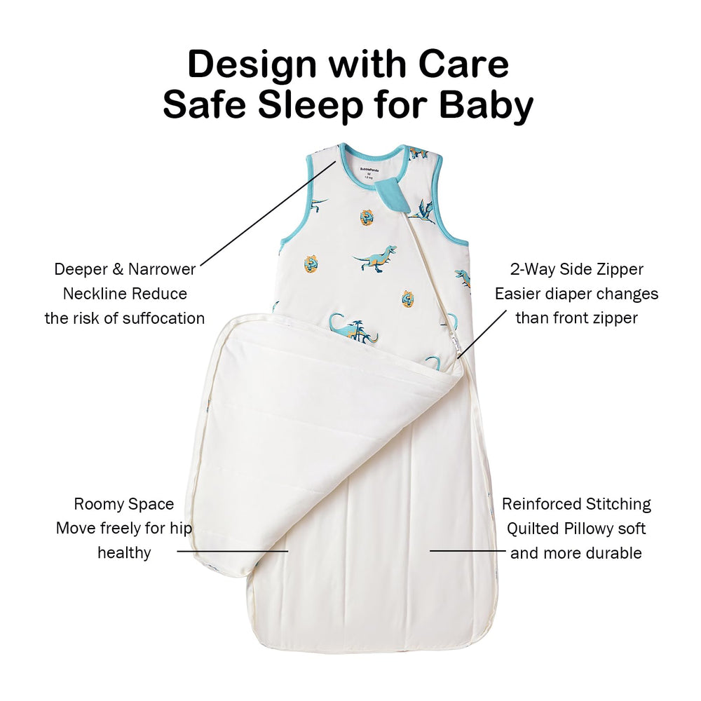 Okayinn BubblePanda sleep sack neckline safety design reduces loose fabric risk