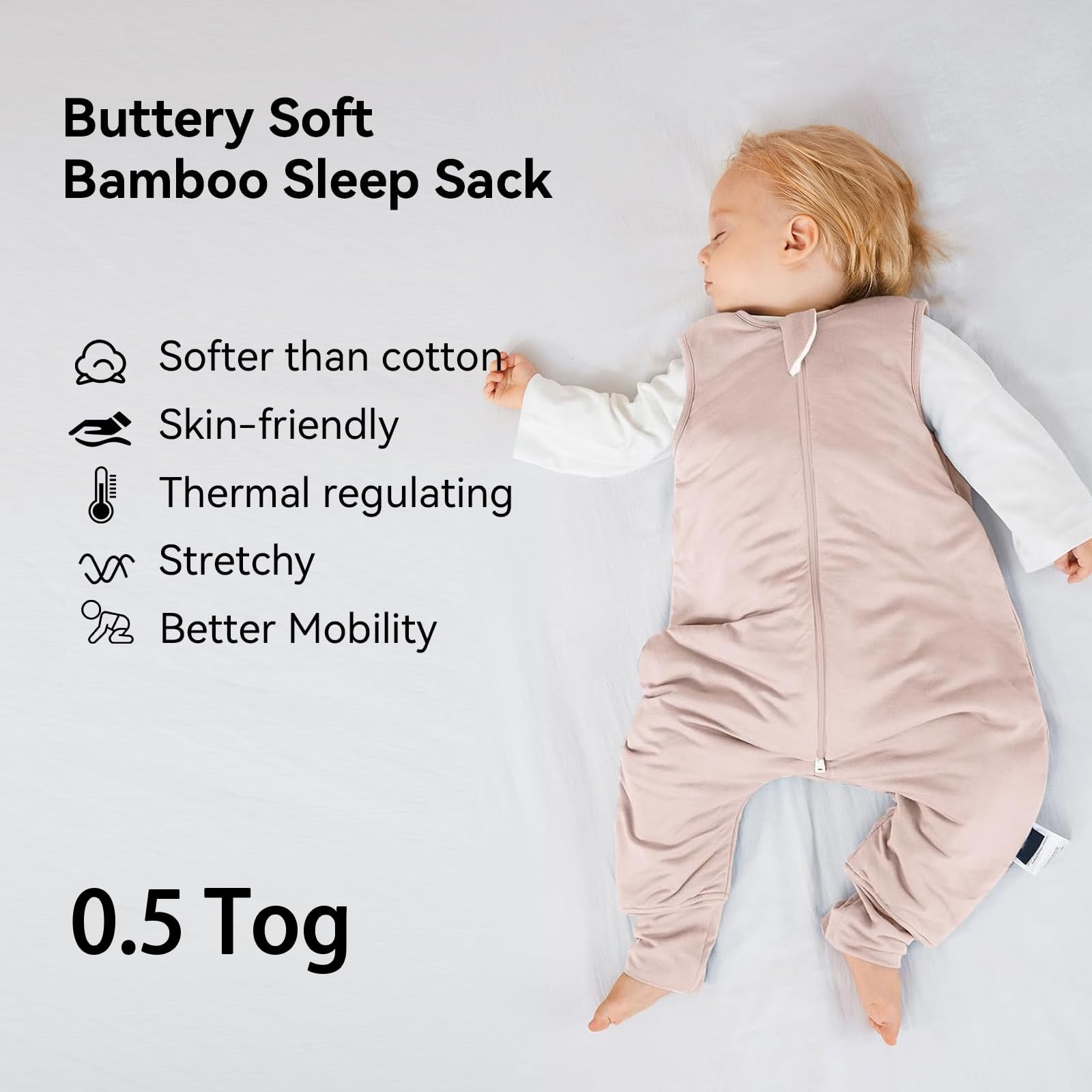 Okayinn BubblePanda soft bamboo fabric close up shows ultra soft touch