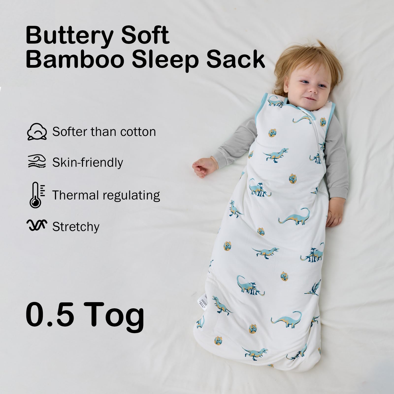 Okayinn BubblePanda two-way zipper sleep sack enabling easy midnight diaper changes