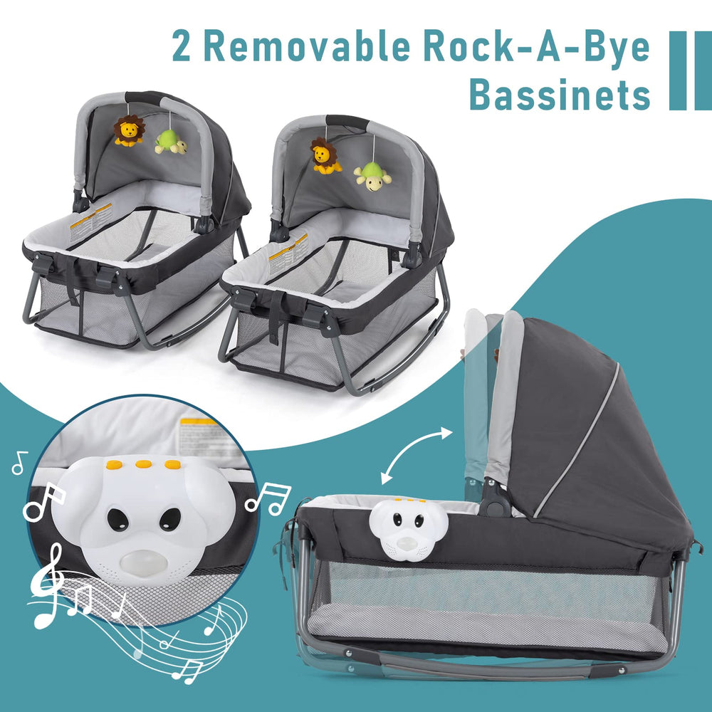 Okaytwins Canopy with carry handles enables indoor and outdoor use.