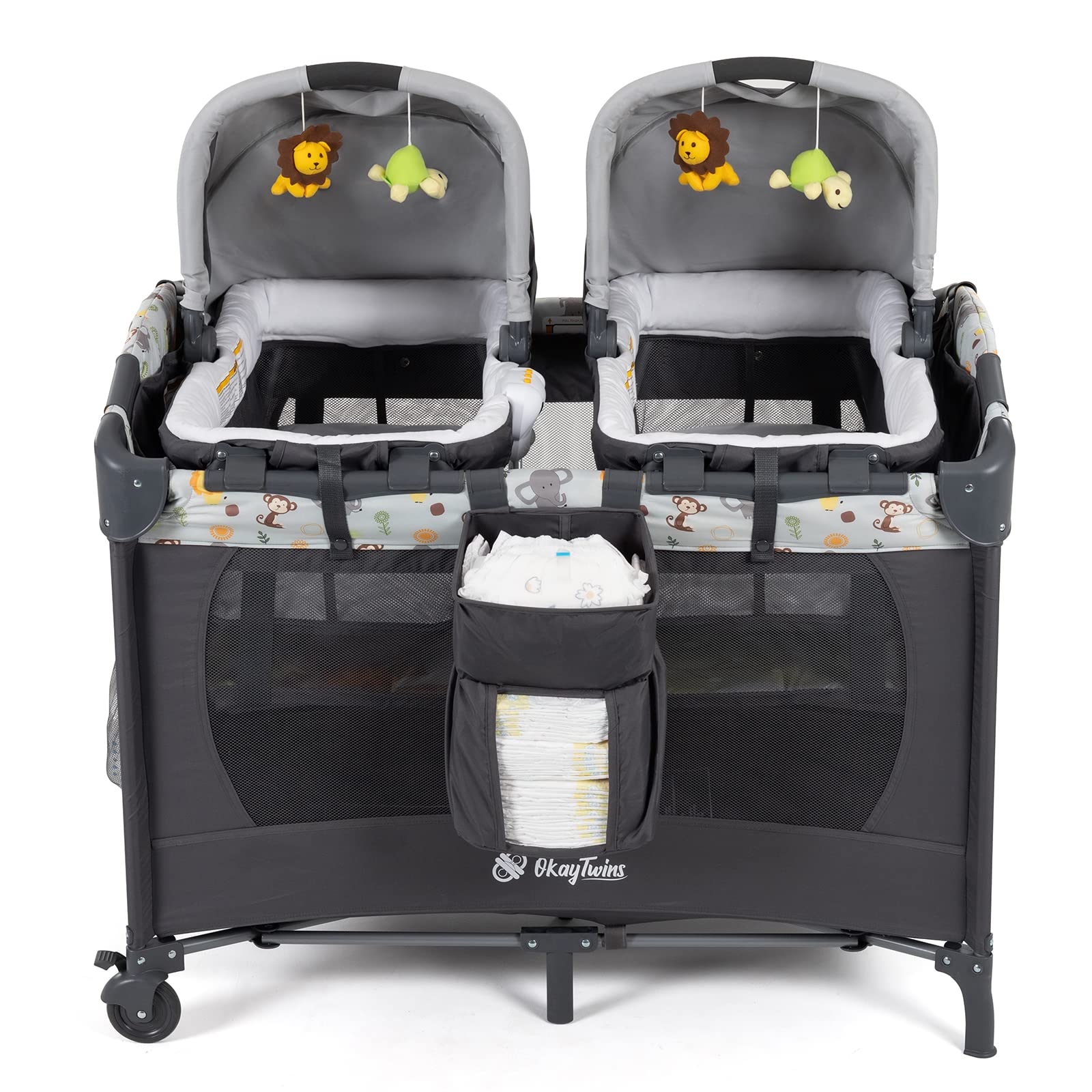 Okaytwins Rock-A-Bye Bassinets provide portable, soothing sleep options for trips.