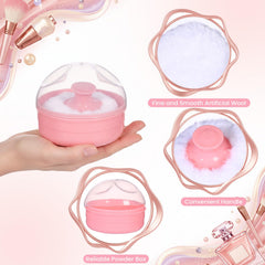 OKDEALS UTENE pink powder puff case open design for easy access.
