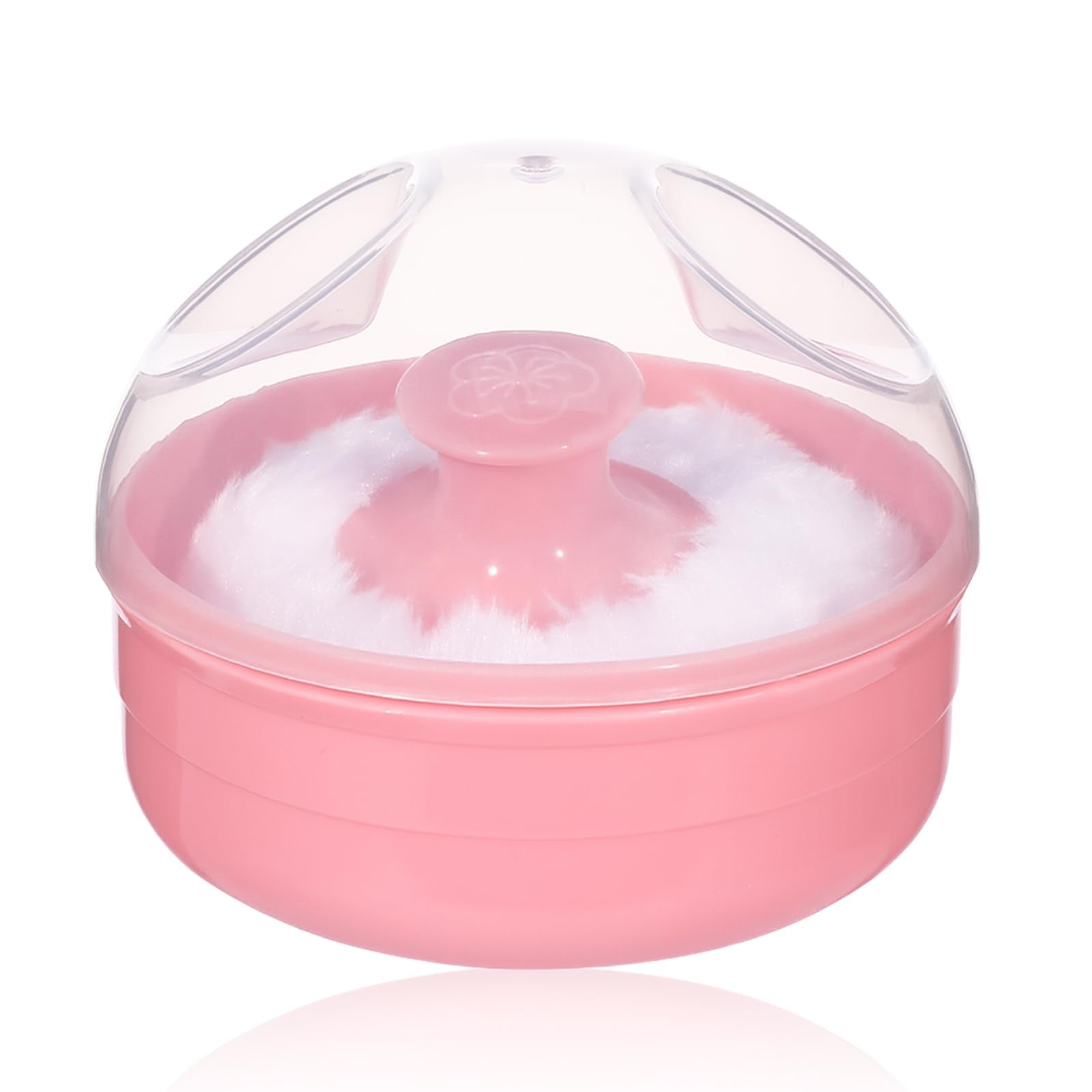OKDEALS UTENE pink powder puff case outer view keeps puff clean on the go.