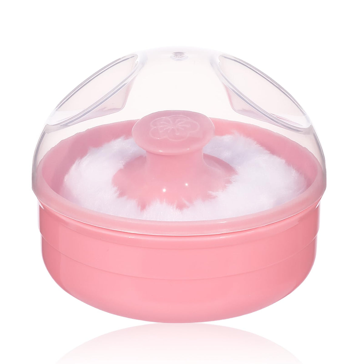 OKDEALS UTENE pink powder puff case outer view keeps puff clean on the go.