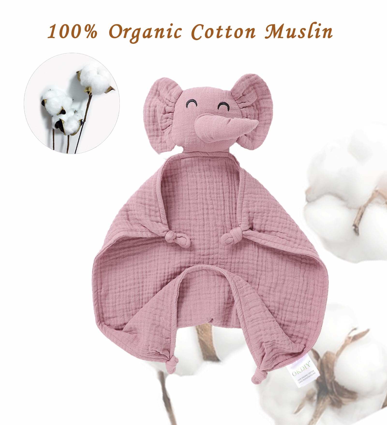 Okdiy elephant lovey ships ready as a charming newborn gift