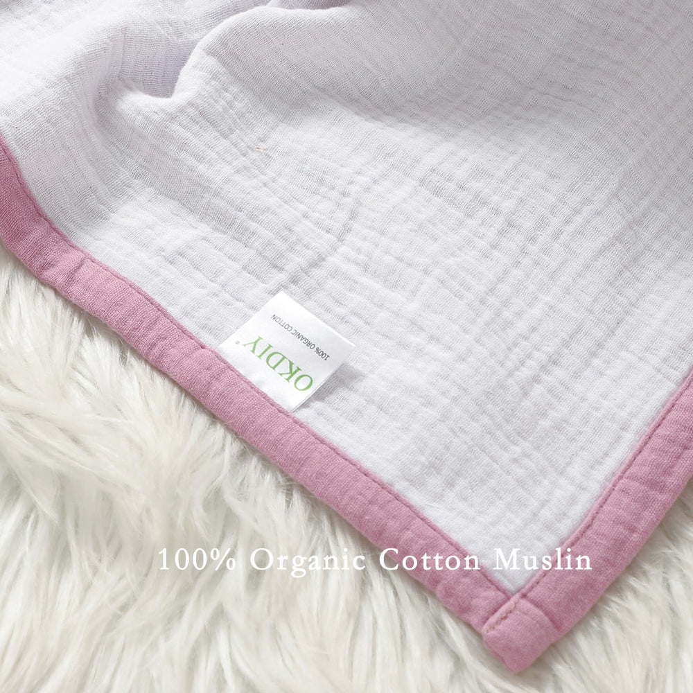 okdiy double-sided color muslin blanket adds easy styling.