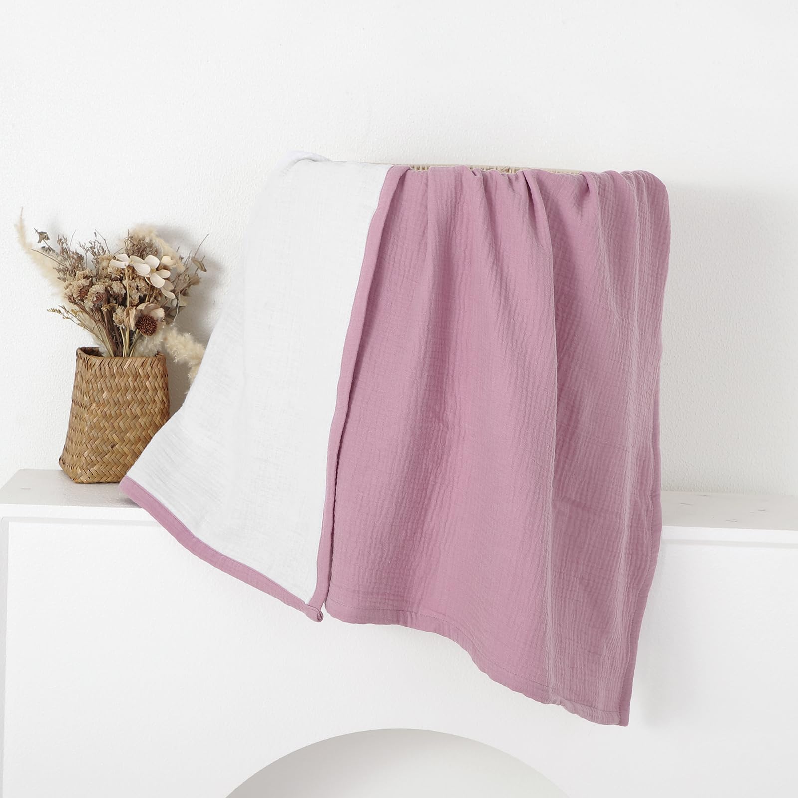 okdiy soft cotton muslin texture emphasizes delicate touch.