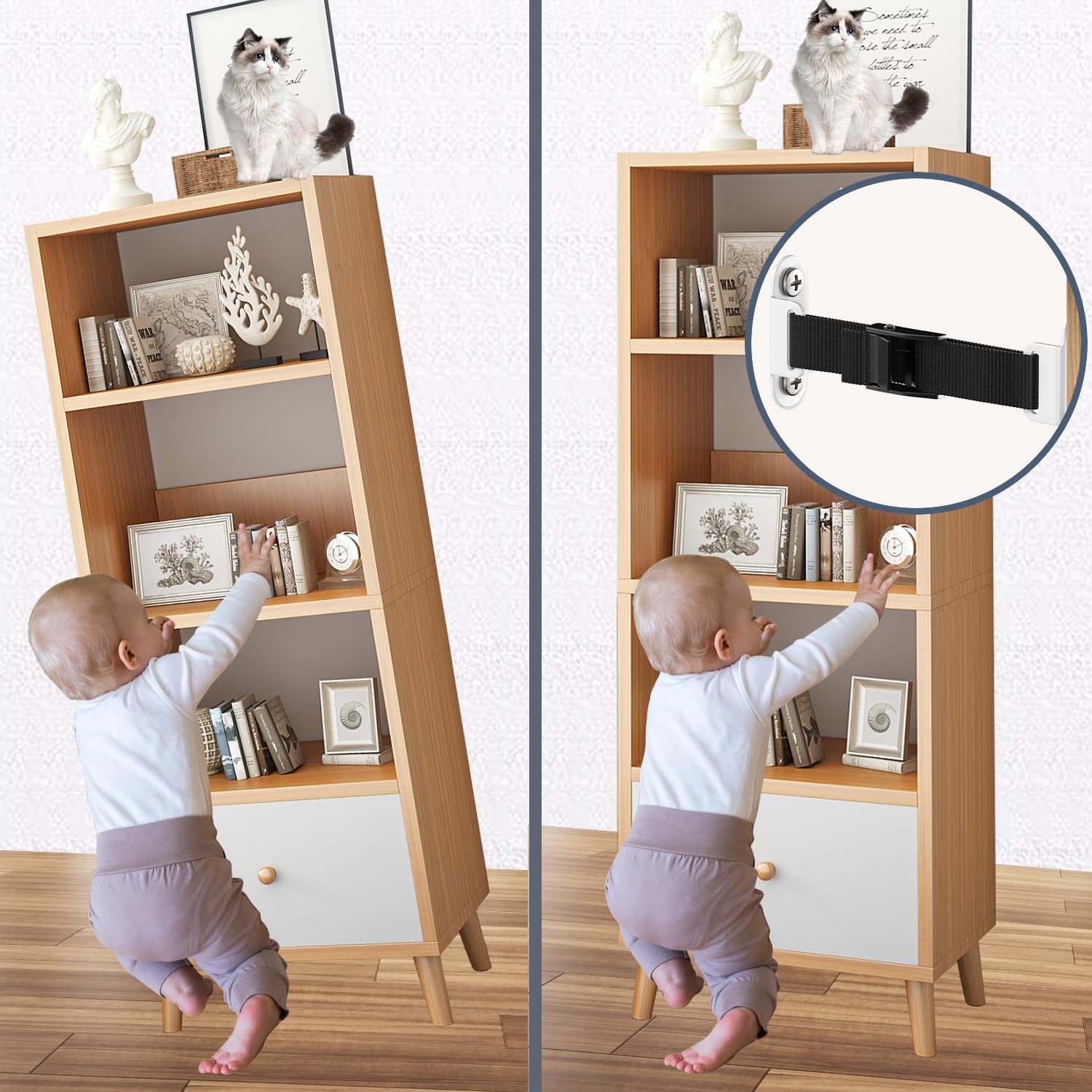OKE Furniture Anchors wall-mount fastener shows easy setup for quick installation.