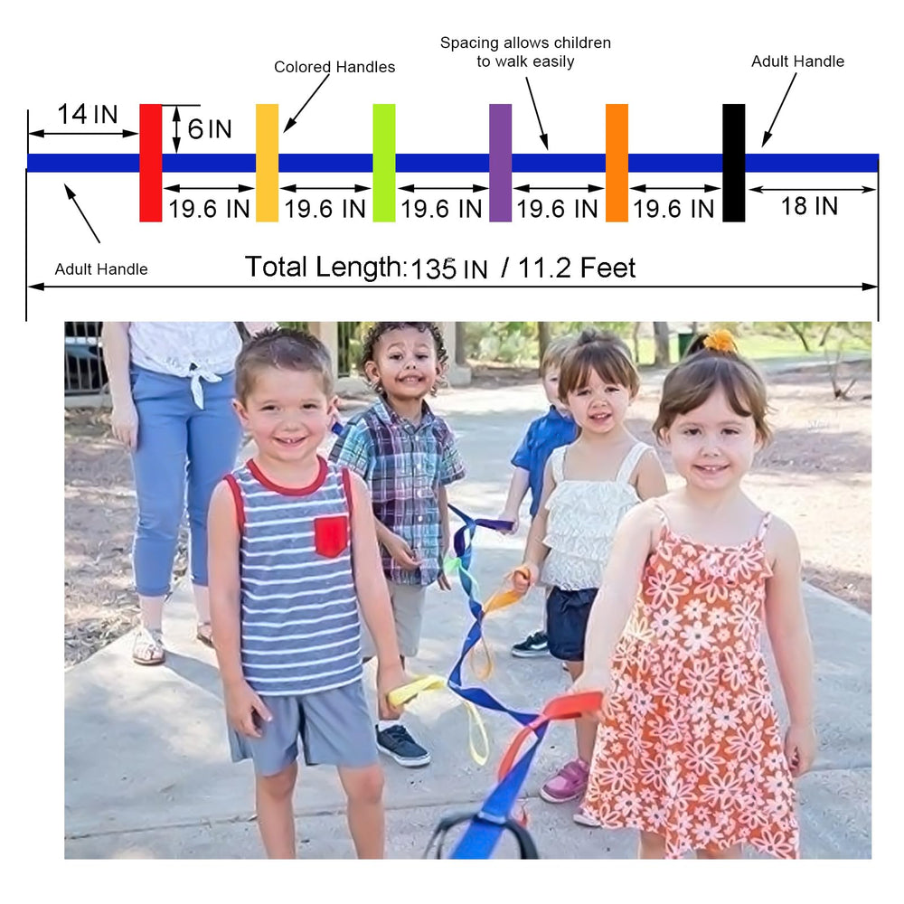 Okllen walking rope with colorful loops for visibility