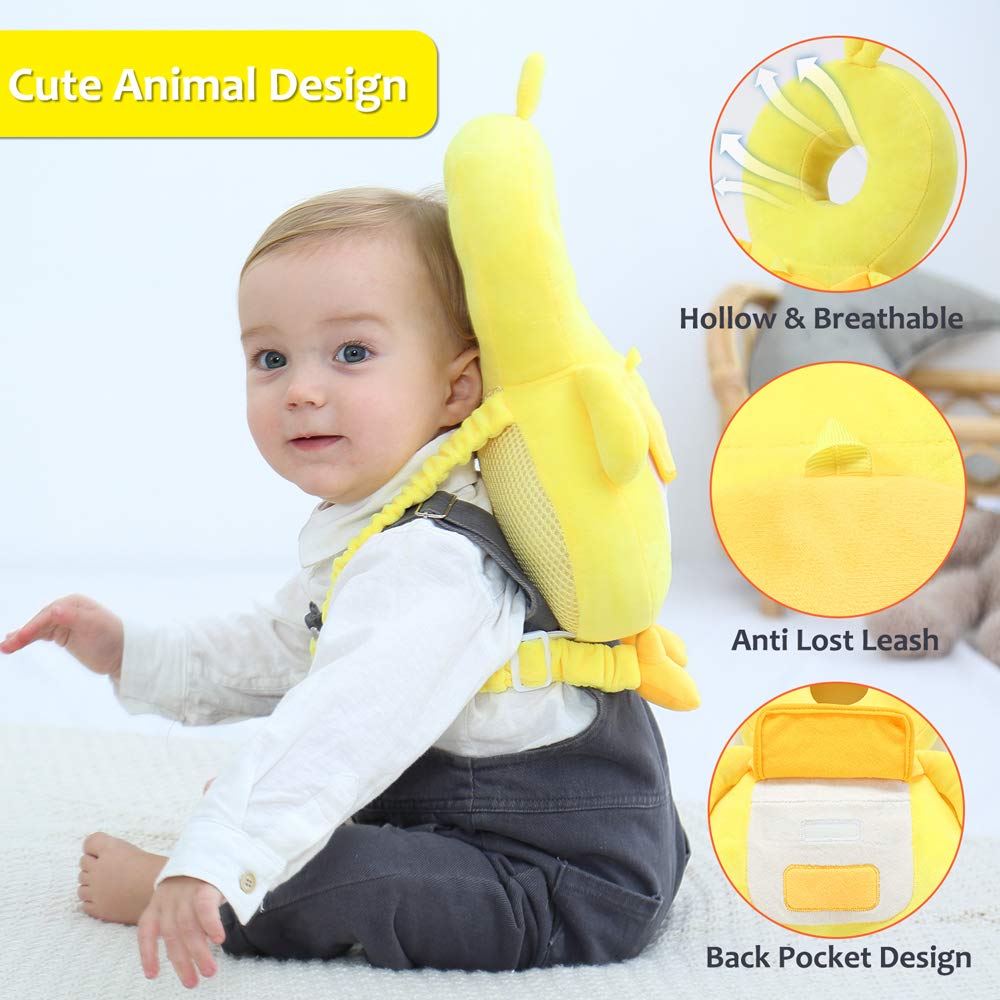 Okydoky head protector deer pattern softens impacts during tummy time