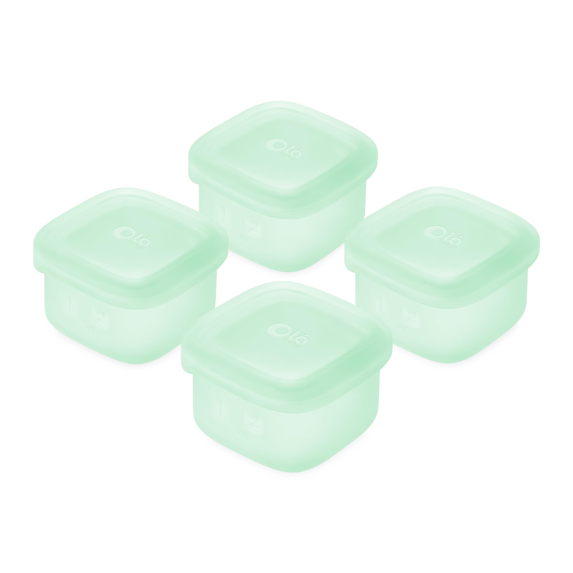 Olababy Clear Sense 4-pack baby food containers with airtight lids for mess-free portions