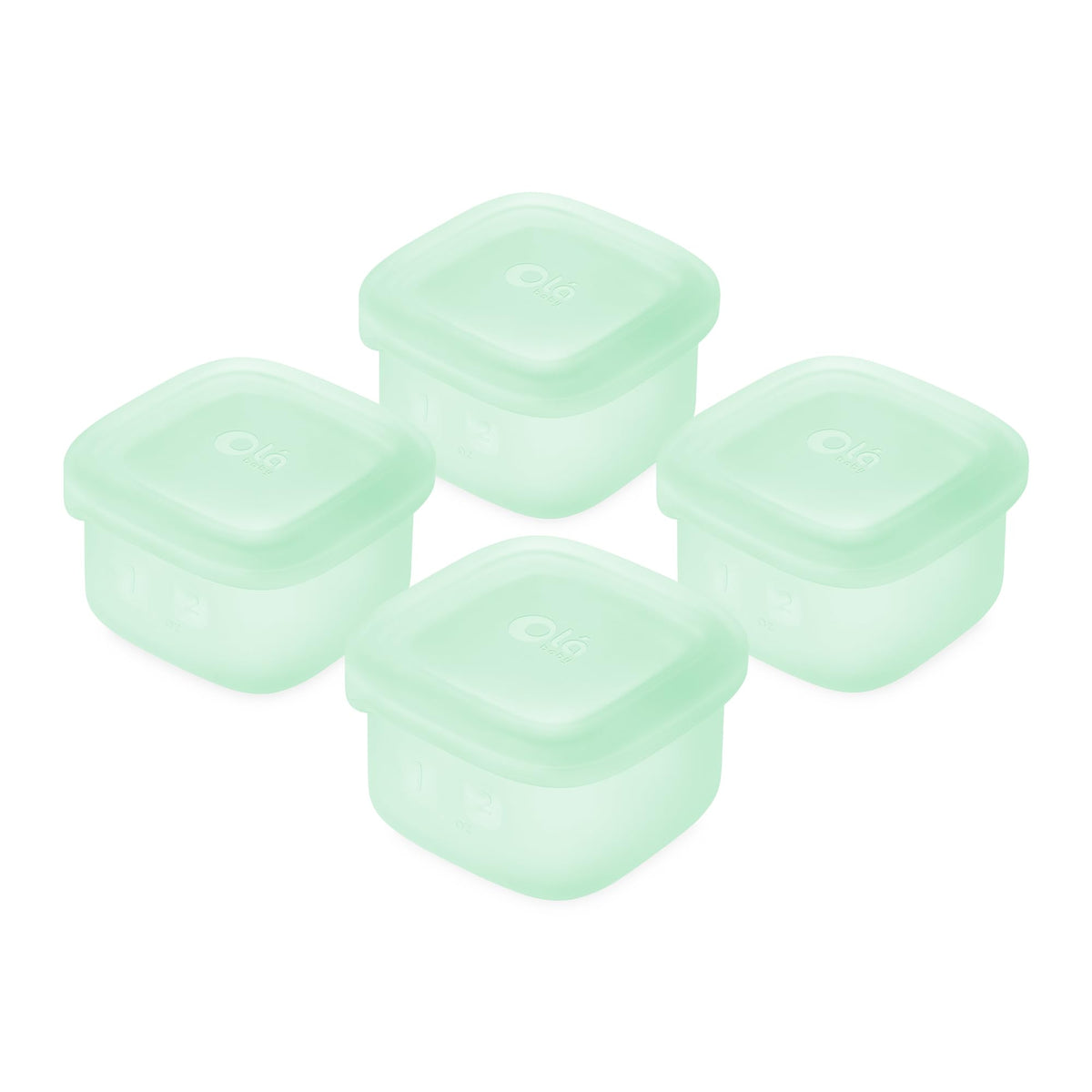 Olababy Clear Sense 4-pack baby food containers with airtight lids for mess-free portions