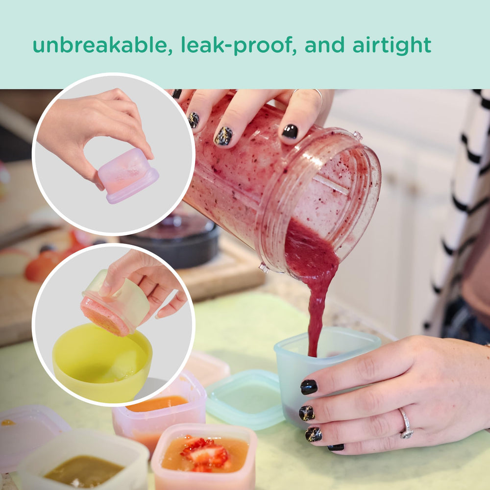 Olababy Clear Sense airtight lids ensuring secure seals to prevent spills in bags