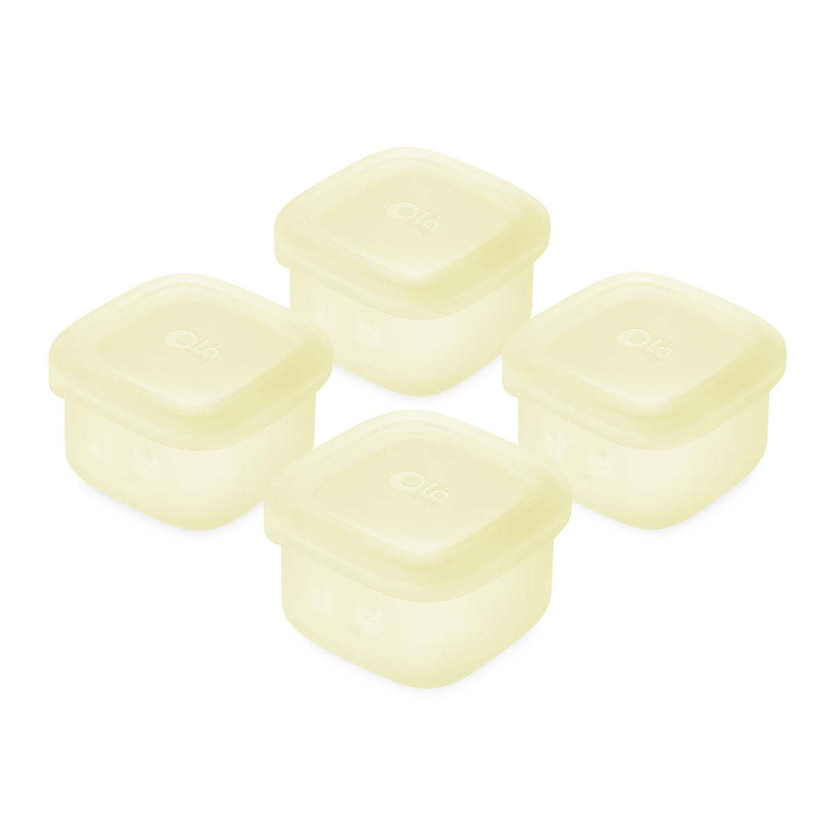 Olababy Clear Sense silicone jar lids provide a secure seal for spill-free storage.