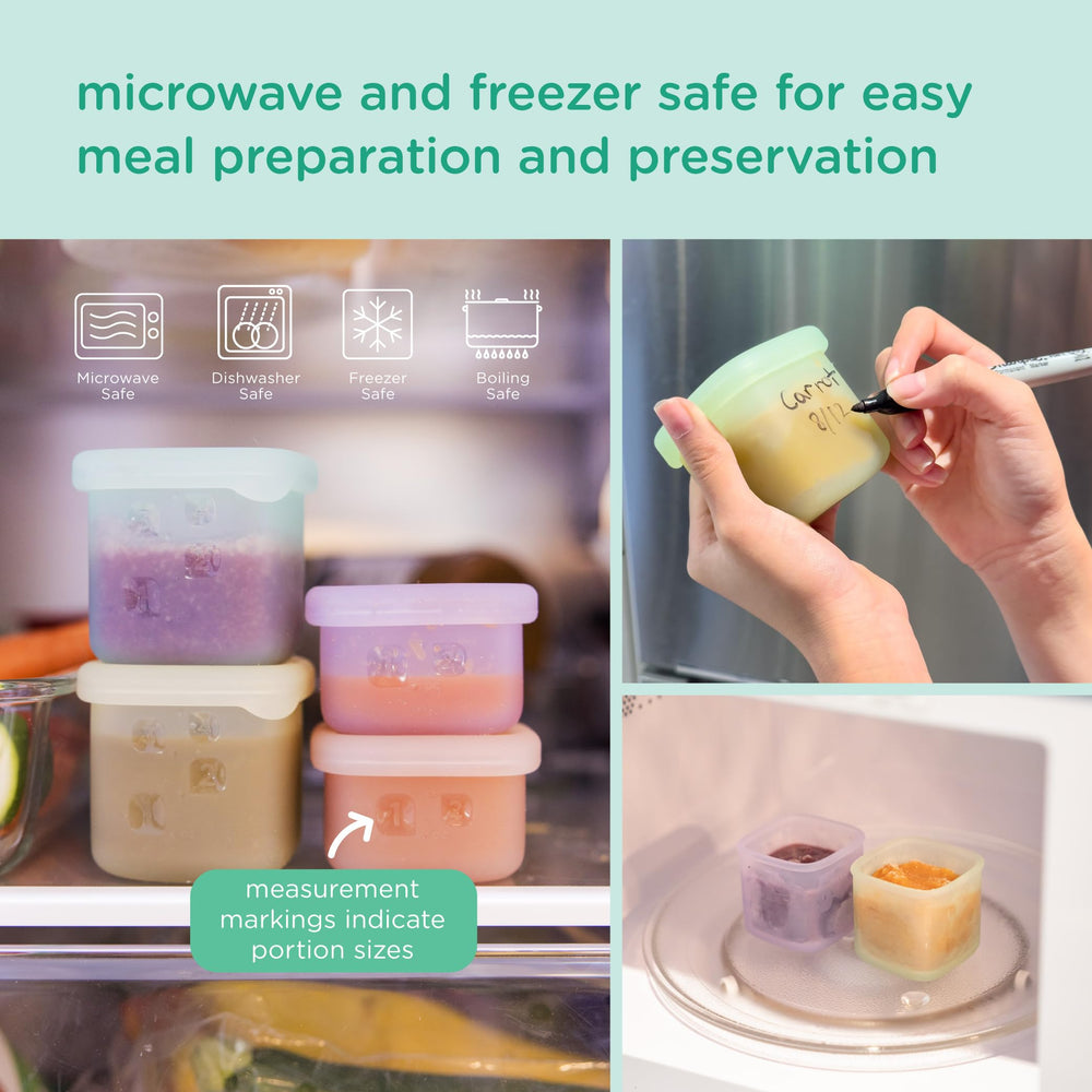 Olababy Clear Sense stackable design helps save freezer and cabinet space