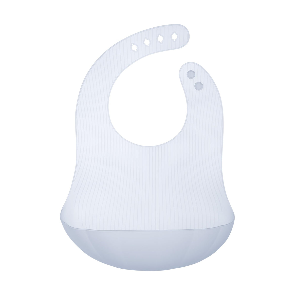 Olababy Fold N Go bib in blueberry color, soft silicone protects clothes during meals.