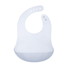Olababy Fold N Go bib in blueberry color, soft silicone protects clothes during meals.
